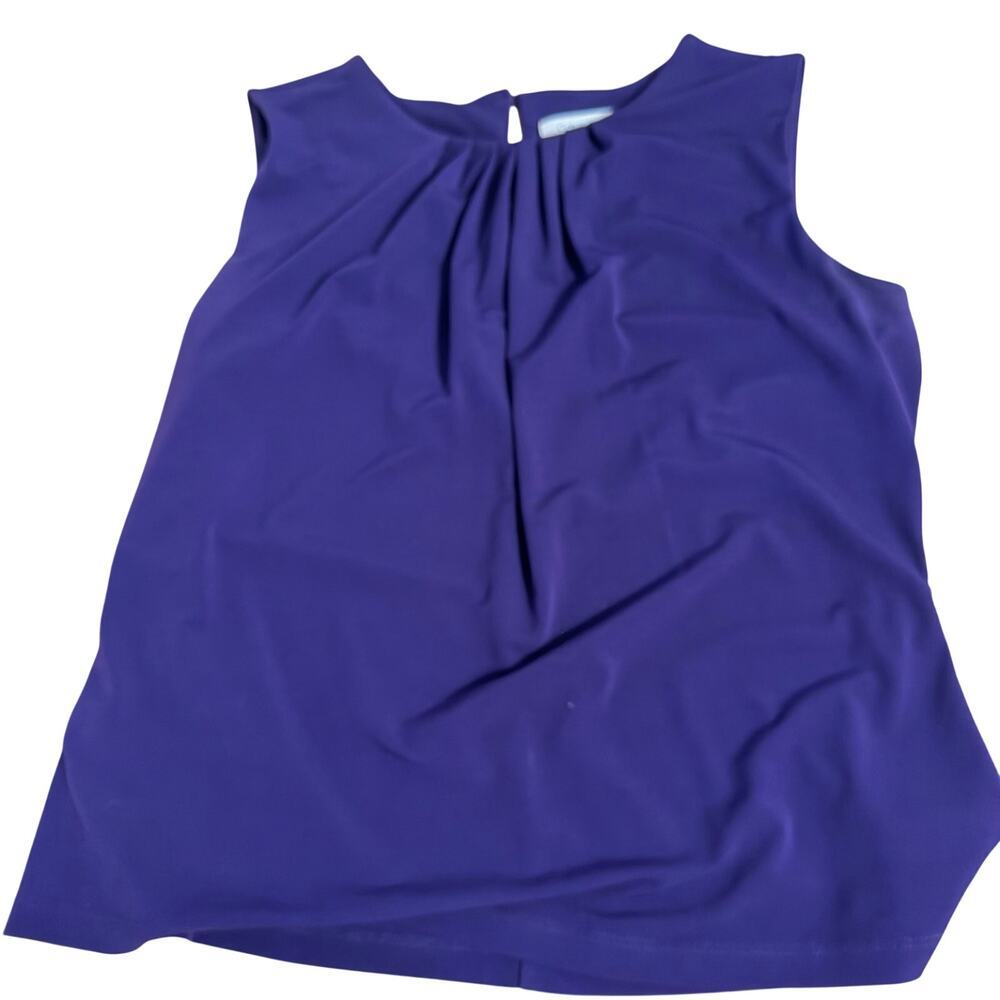 EUC Calvin Klein dressy purple top Petite Medium workplace dressy elegant - Picture 6 of 7